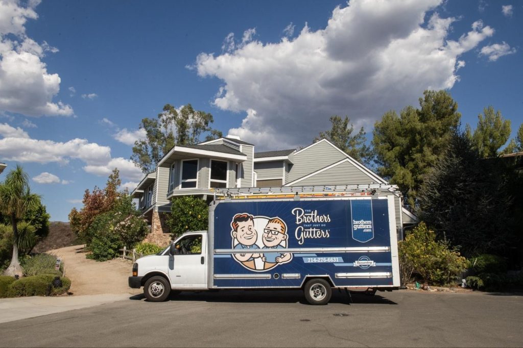The Anaheim crew’s truck at a home on a job day